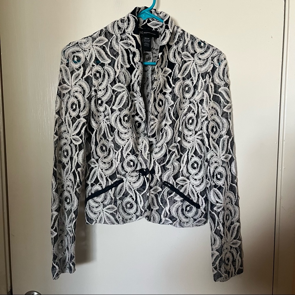 Inc Patterned Blazer Suit Jacket - image 1
